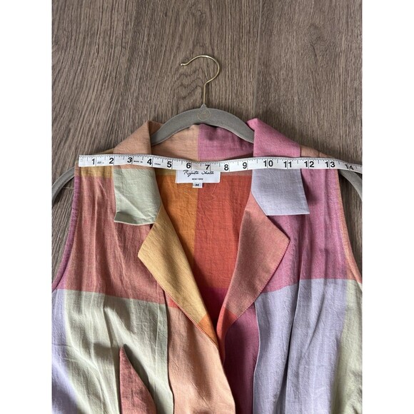 Rujuta Sheth Emily Jupiter Chex Collared Tie Front Dress Madras Cotton M - Picture 6 of 12